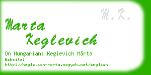 marta keglevich business card